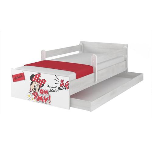 Ágyneműtartós gyerekágy ágyráccsal - Disney MAX - Minnie egeres