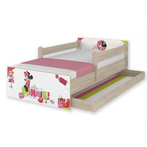 Ágyneműtartós gyerekágy ágyráccsal - Disney MAX - Minnie egeres