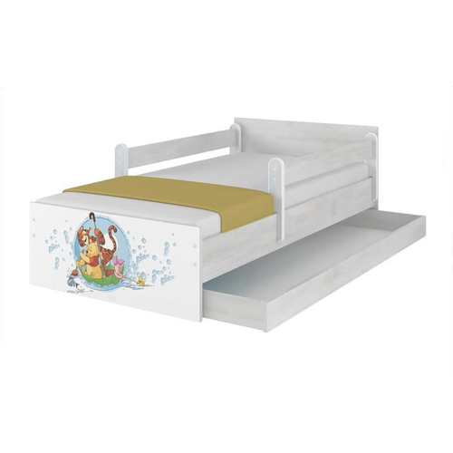 Ágyneműtartós gyerekágy ágyráccsal - Disney MAX - Micimackó