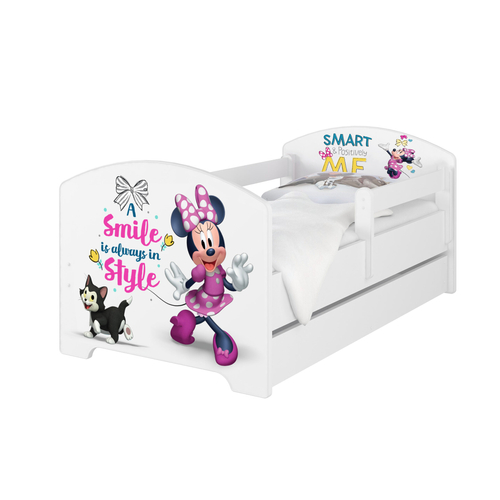 Ágyneműtartós gyerekágy ágyráccsal - Disney Oscar - Minnie Mouse