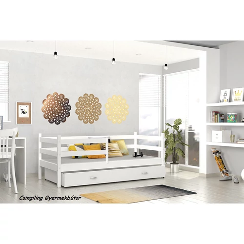 Gyerekágy ágyneműtartóval - Basic 80x190 cm - fehér-fehér
