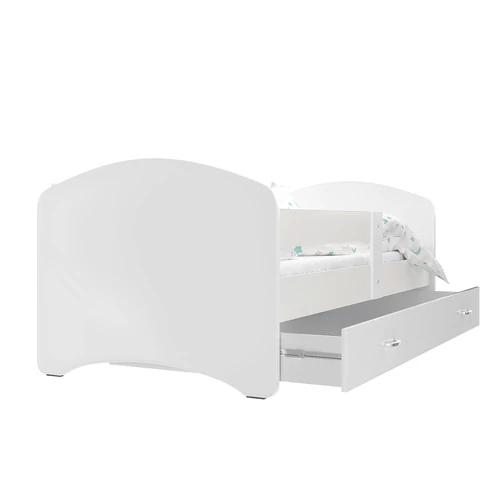 Ágyneműtartós gyerekágy ágyráccsal - fekvőfelülete 90x180 cm - Cool Beds - Fehér támlás