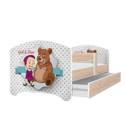 Gyerekágy ágyneműtartóval - Cool Beds 80x180 cm - 46-os Girl and Bear