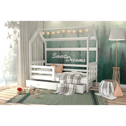 Gyerekágy ágyneműtartóval 80x160 cm - Domek 2 - fehér