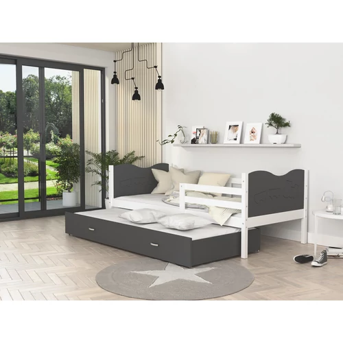 Gyerekágy pótággyal - Max 80x190 cm - fehér-szürke