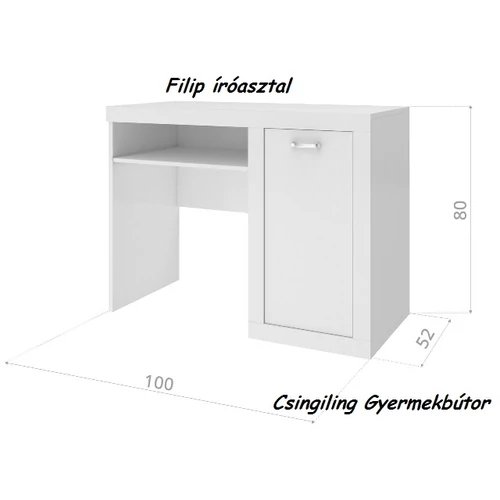 Filip COLOR íróasztal: fehér 2