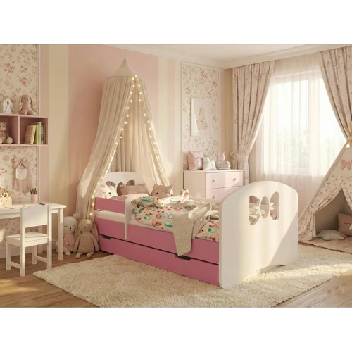 Happy Design gyerekágy 90x190 cm-es - masni - pink kerettel