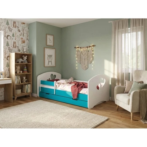 Ágyneműtartós gyerekágy matraccal - Happy Design 70x140 cm - Szívek