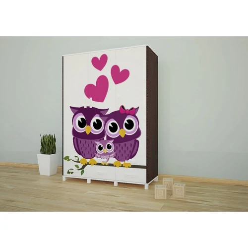 Gardróbszekrény gyerekszobákba SZ09A - Animals baglyos