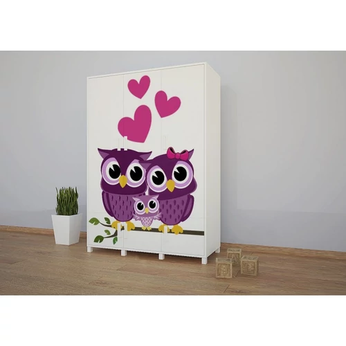 Gardróbszekrény gyerekszobákba SZ10A - Animals baglyos