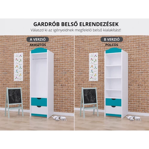 Classic gardrób gyerekszobába - SZ01 - fehér