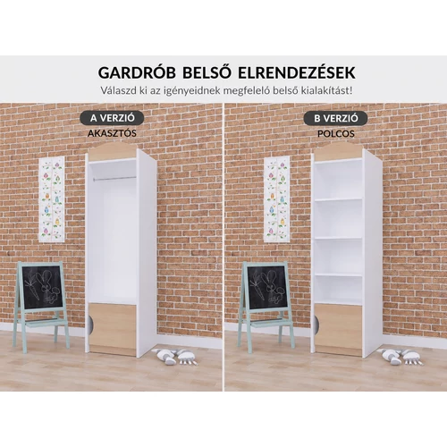 Classic gardrób gyerekszobába - SZ02 - fehér