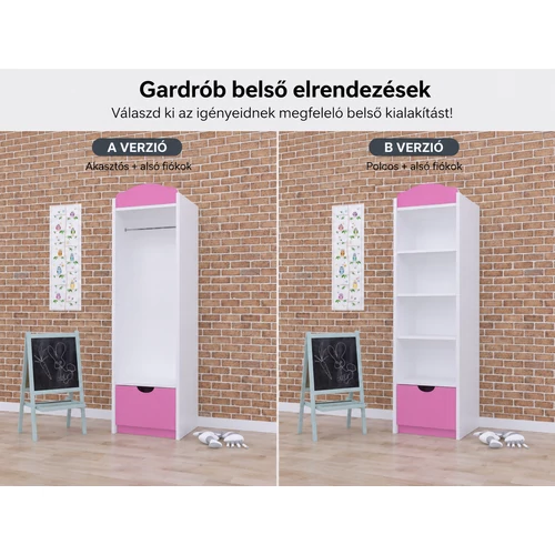 Classic gardrób gyerekszobába - SZ03 - fehér