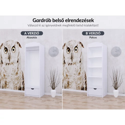 Classic gardrób gyerekszobába - SZ05 - fehér