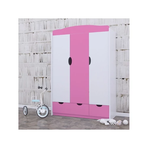 Gardróbszekrény gyerekszobákba - Classic fehér-pink