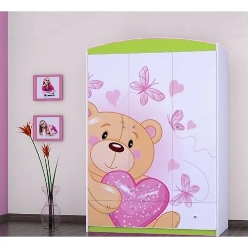 Happy gardrób gyerekszobába - SZ11A - mackó szívvel