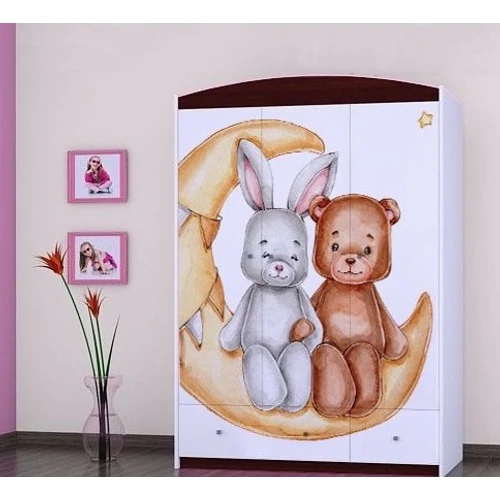Happy gardrób gyerekszobába - SZ11A - nyuszi és maci a holdon
