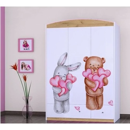 Happy gardrób gyerekszobába - SZ11A - szíves állatok