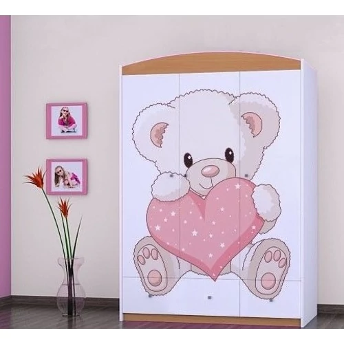 Happy gardrób gyerekszobába - SZ11A - szíves plüssmackó