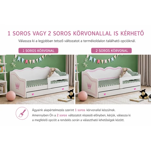 Ágyneműtartós gyerekágy szivacs matraccal - Royal 80x160 cm - grafit autó