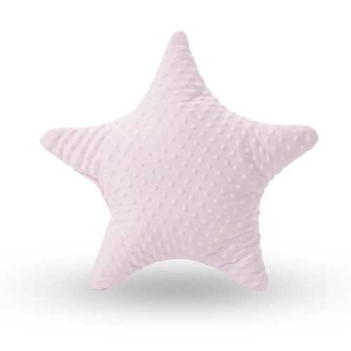 Berry Baby csillag dekor párna: rózsaszín minky