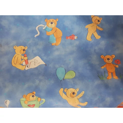 "AKCIÓS" KÁRPITOS leesésgátlós gyerekágy - 63x150 cm-es fekvőfelülettel: FULL kék macis microplüss