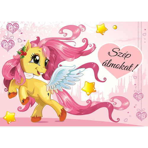 Falvédő gyerekszobába 150x60 cm - bélelt - rózsaszín Pony