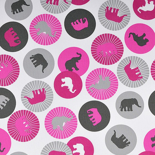 Ágytakaró gyerekágyra - gumipántokkal rögzíthető - 110x240 cm - pink elefántos