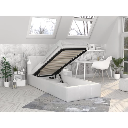 Kárpitozott franciaágy keret - FLORIDA - fehér Paris