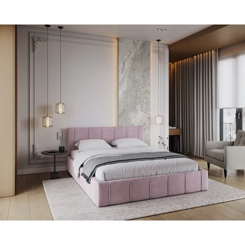 Kárpitozott franciaágy keret - FLORIDA - pink Paris