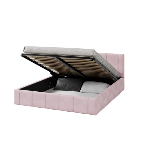 Kárpitozott franciaágy keret - FLORIDA - pink Paris
