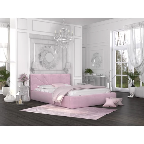 Kárpitozott franciaágy keret - GEORGIA - pink Paris