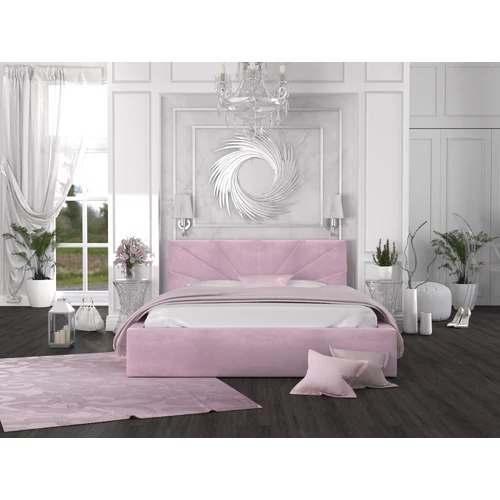 Kárpitozott franciaágy keret - GEORGIA - pink színben