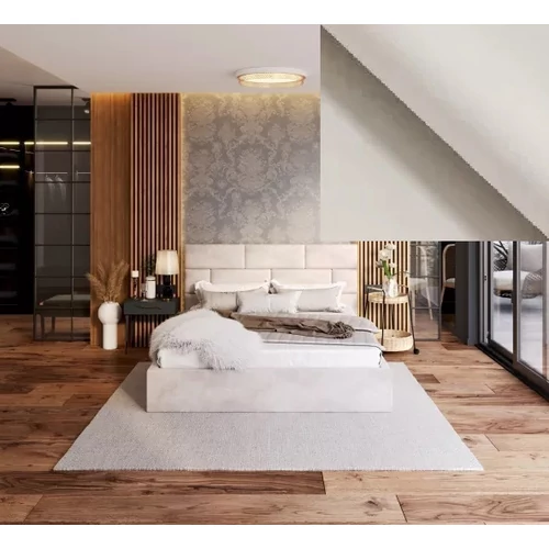 Kárpitozott franciaágy keret - PASADENA - Paris fehér szövettel