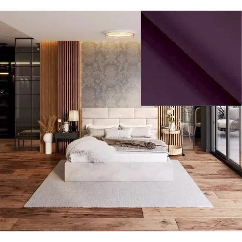 Kárpitozott franciaágy keret - PASADENA - Paris lila szövettel