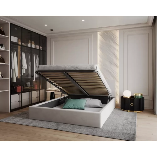 Kárpitozott franciaágy keret - RINO - fehér Paris