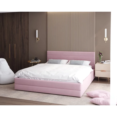 Kárpitozott franciaágy keret - VIRGINIA - pink Paris