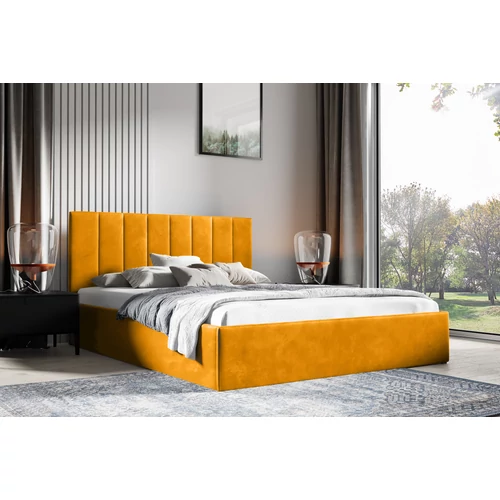 Kárpitozott franciaágy keret ágyráccsal - Lucy 02 - Trinity mandarin