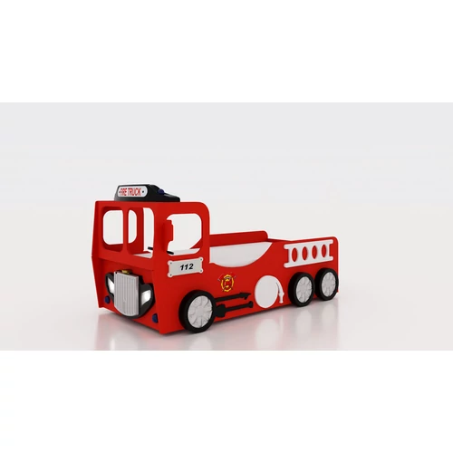 Tűzoltó autó formájú gyerekágy matraccal - Fire Truck Single