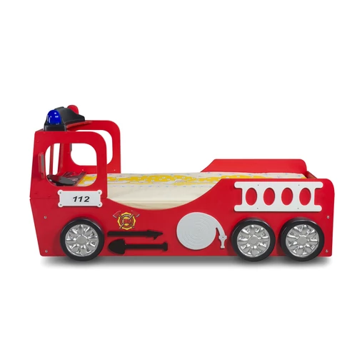 Tűzoltó autó formájú gyerekágy matraccal - Fire Truck Single