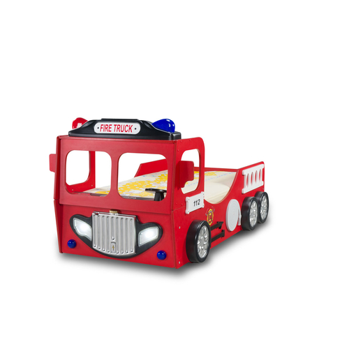 Tűzoltó autó formájú gyerekágy matraccal - Fire Truck Single