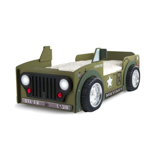 Jeep autó formájú gyerekágy matraccal - Military