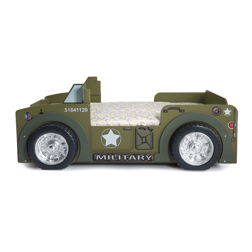 Jeep autó formájú gyerekágy matraccal - Military