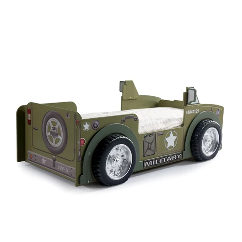 Jeep autó formájú gyerekágy matraccal - Military