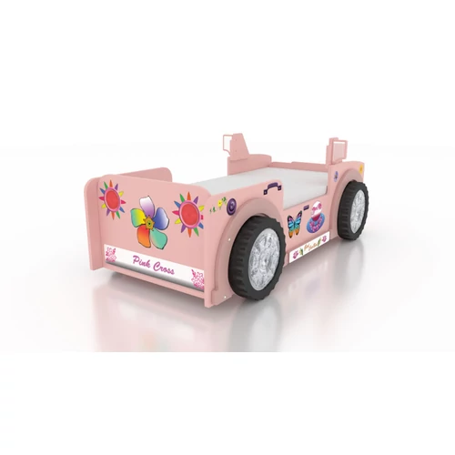 Jeep autó formájú gyerekágy matraccal - Pink