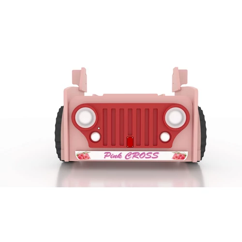 Jeep autó formájú gyerekágy matraccal - Pink