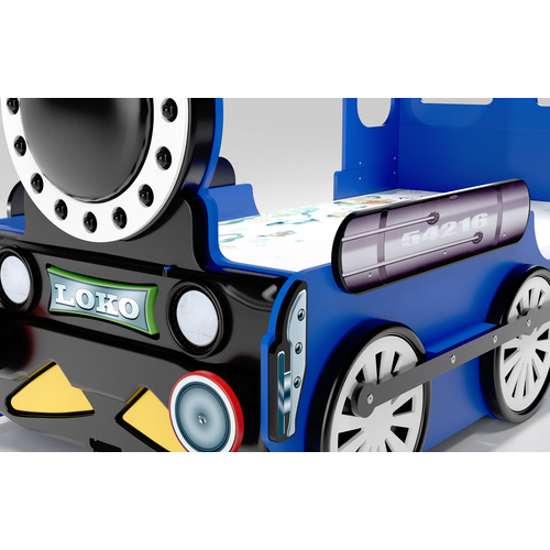 Mozdony formájú gyerekágy - Lokomotive - kék