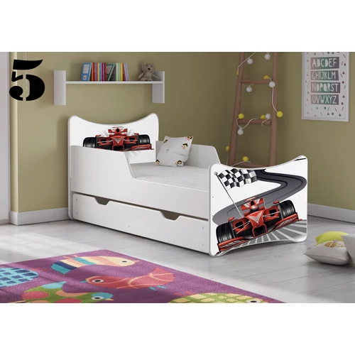 Ágyneműtartós gyerekágy leesésgátlóval - SMB - 05 Formula1 versenyautós