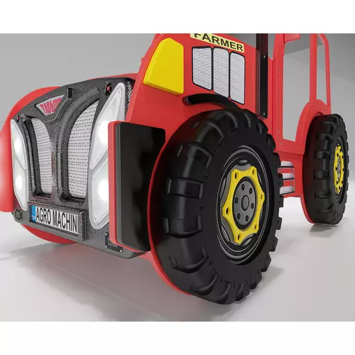 Traktor formájú gyerekágy - Tractor - piros