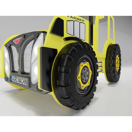 Traktor formájú gyerekágy - Tractor - sárga